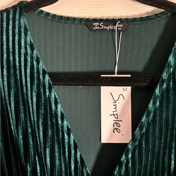 Green - Maxi - Velvet looking - Dress - size M - Picture 4 of 4